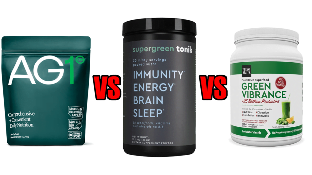 Athletic Greens vs Green Vibrance vs SuperGreen Tonik Review