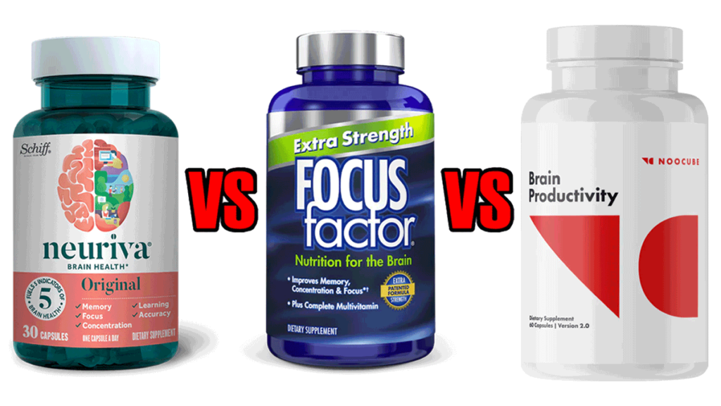 Neuriva Vs Focus Factor Vs NooCube Brain Productivity Comparison Results Review