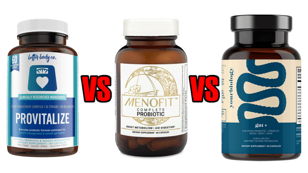 Provitalize vs MenoFit vs YourBiology Gut+ Comparison Results Review