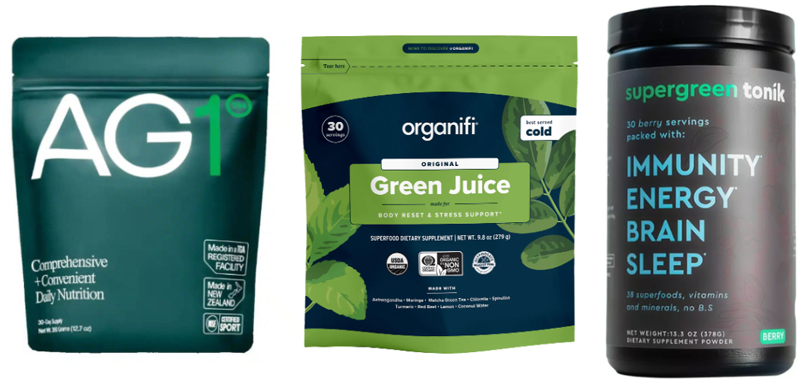 Comparison of Athletic Greens, Organifi & SuperGreen Tonik