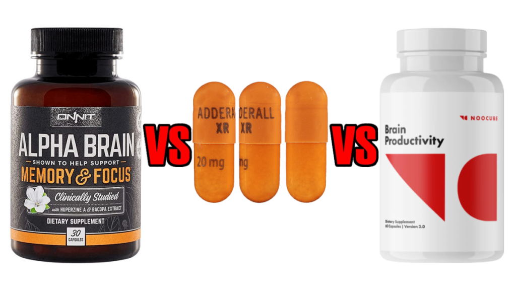 Alpha Brain vs Adderall vs NooCube Comparison Results Review