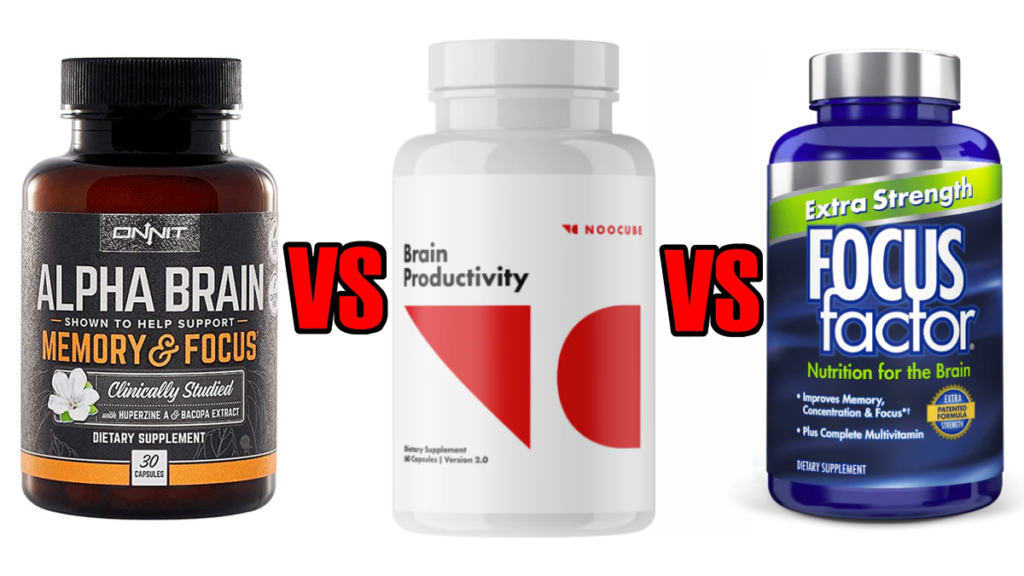 Alpha Brain vs NooCube vs Focus Factor Comparison Results Review