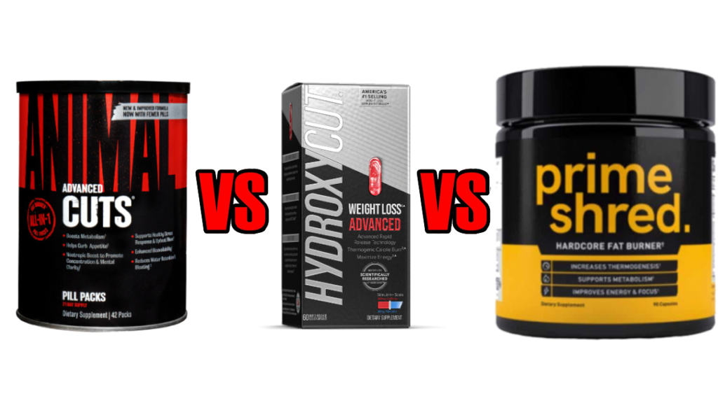 Animal Cuts vs Hydroxycut vs PrimeShred Comparison Results Review