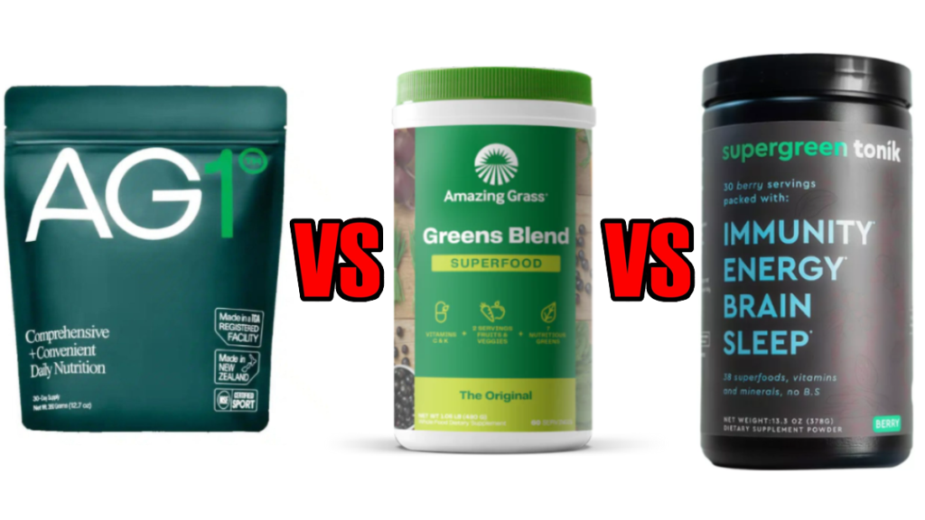 Athletic Greens vs Amazing Grass vs SuperGreen Tonik Comparison Results Review