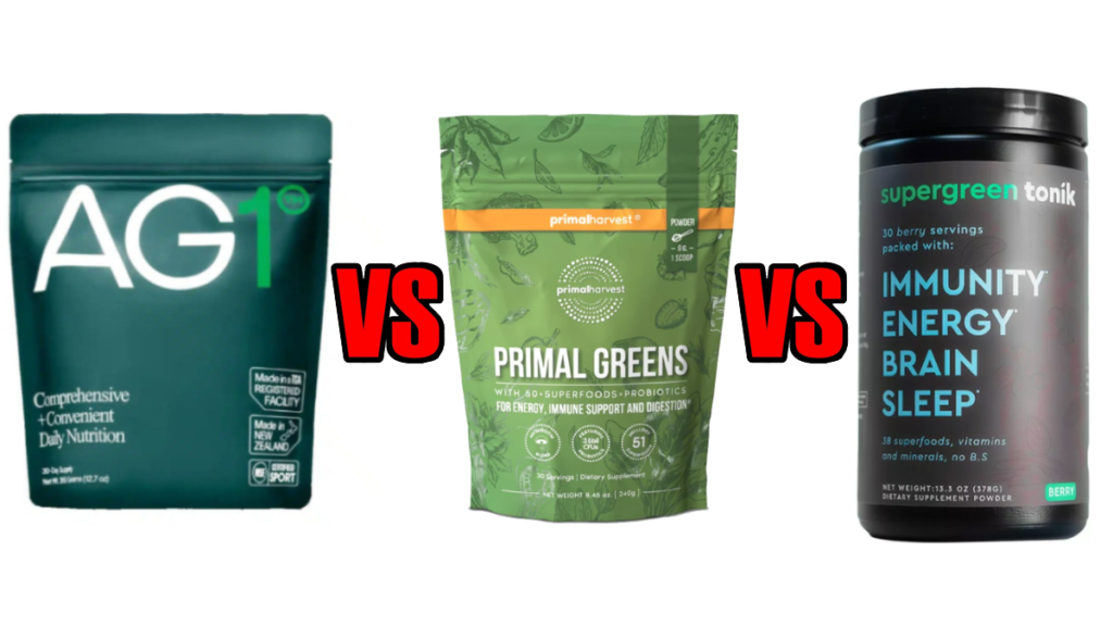 Athletic Greens vs Primal Greens vs SuperGreen Tonik Comparison Results Review