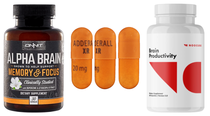 Comparison of Alpha Brain, Adderall & NooCube