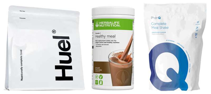 Comparison of Huel Herbalife PhenQ Meal Shake