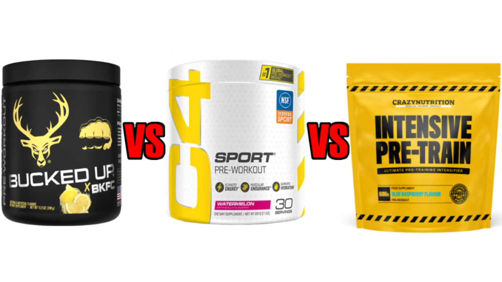 DAS Labs Bucked-Up Vs CELLUCOR C4 Vs Intensive Pre Train Comparison Results Review