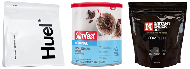 Comparison of Huel, SlimFast & Instant Knockout Complete